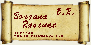 Borjana Rasinac vizit kartica